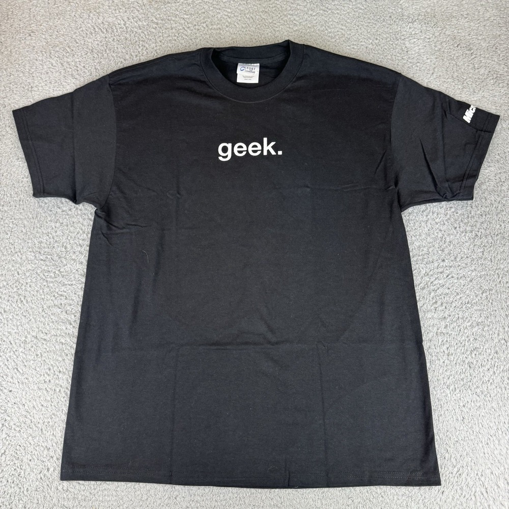 Microsoft Geek‎ Computer T Shirt Black Men's Size Large Y2k